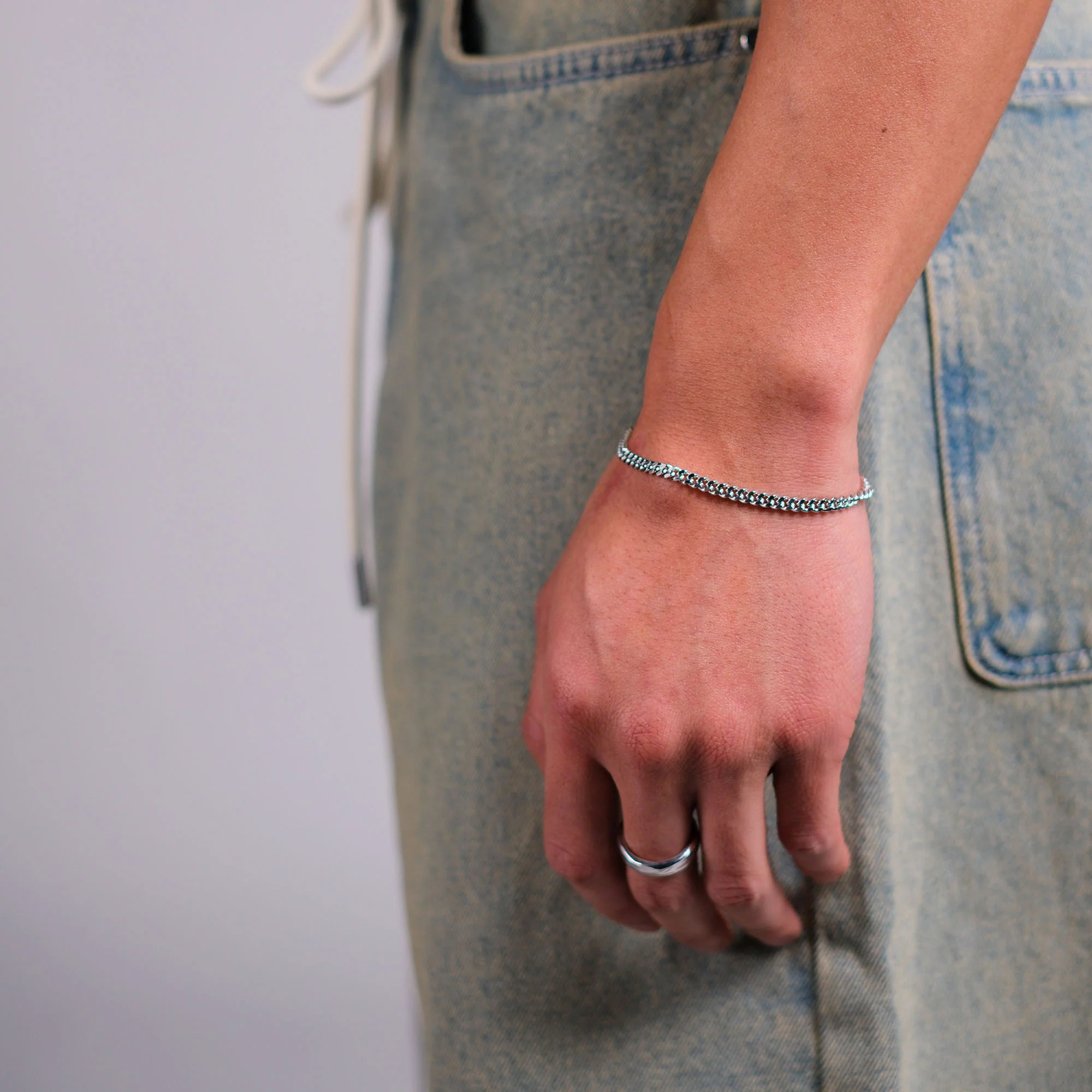K12 - 925 SILVER CUBAN BRACELET - 4MM - Image 5