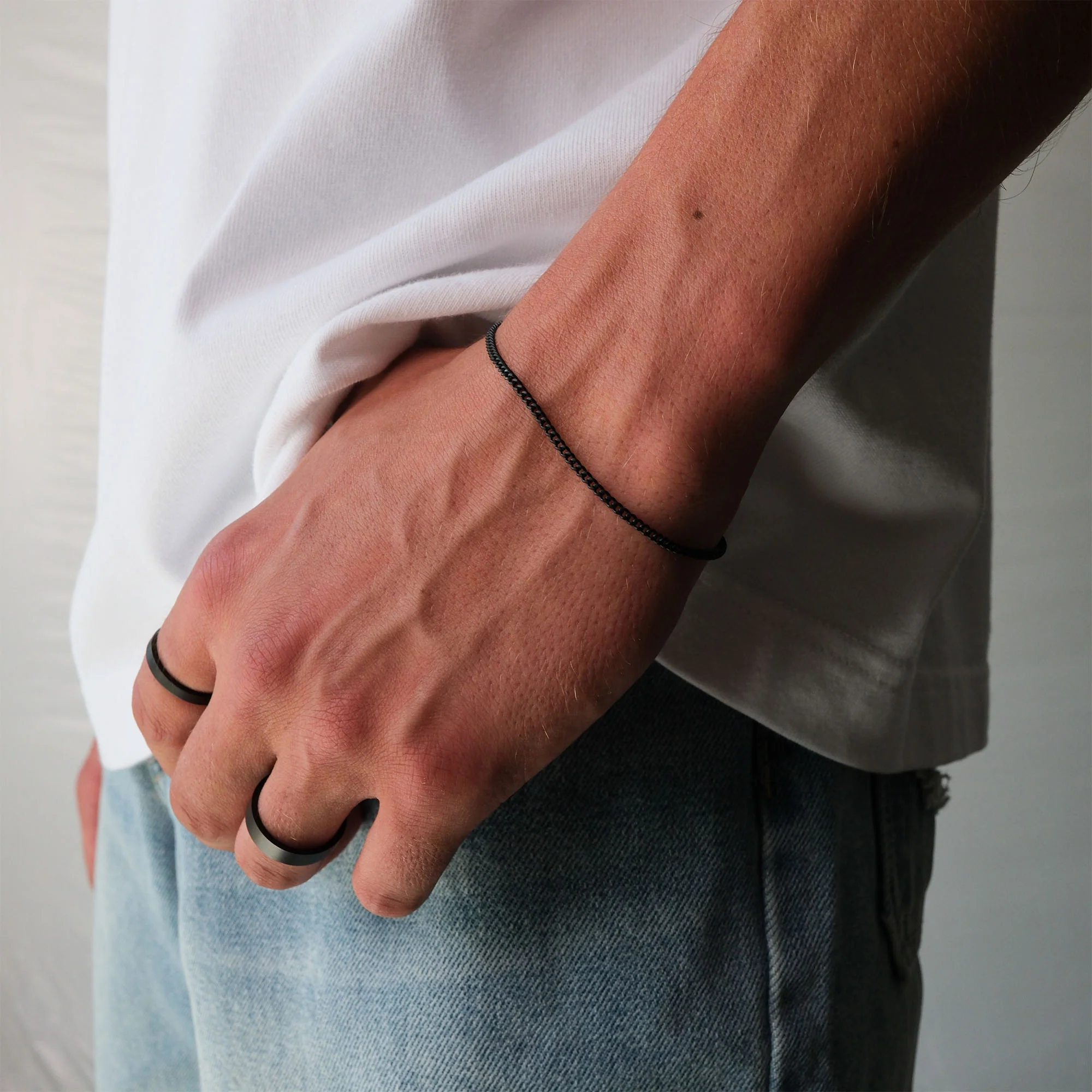 K12 - BLACK CUBAN BRACELET - 2MM - Image 5