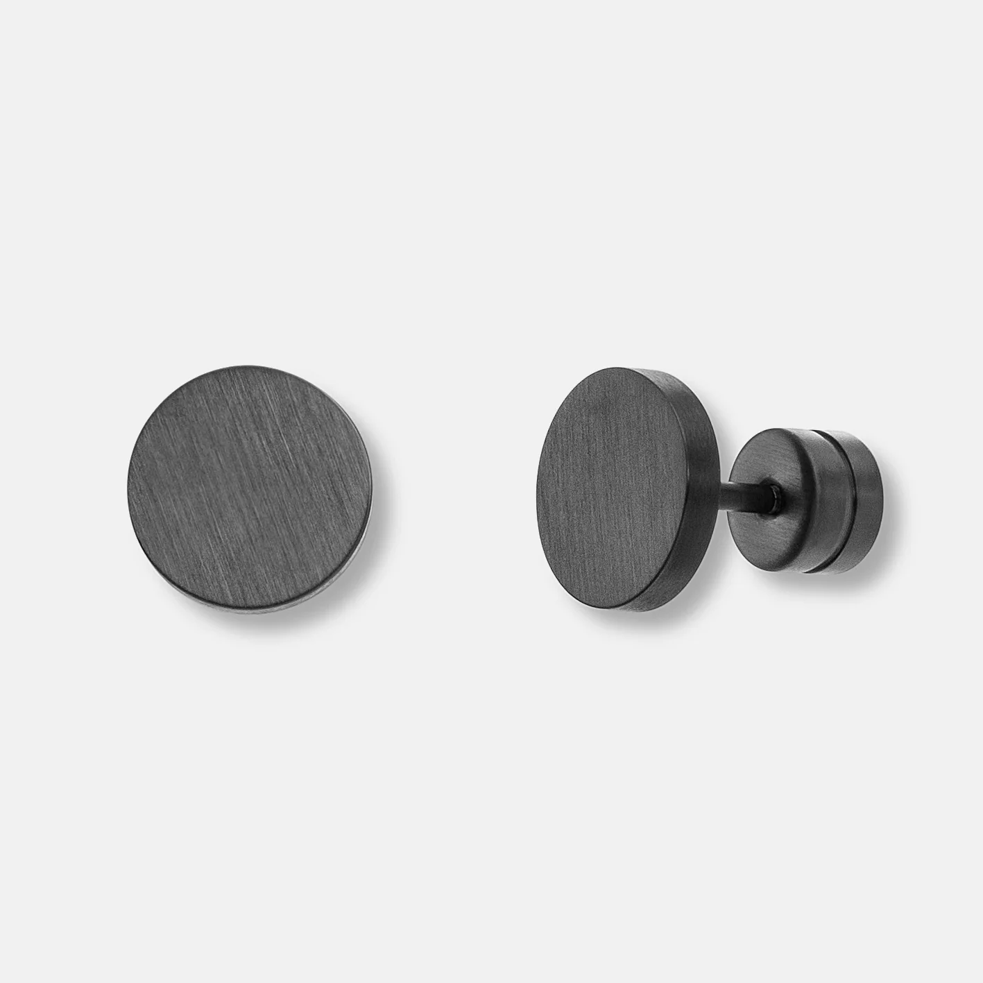 K12 - BLACK STEEL STUD EARRING - Image 2