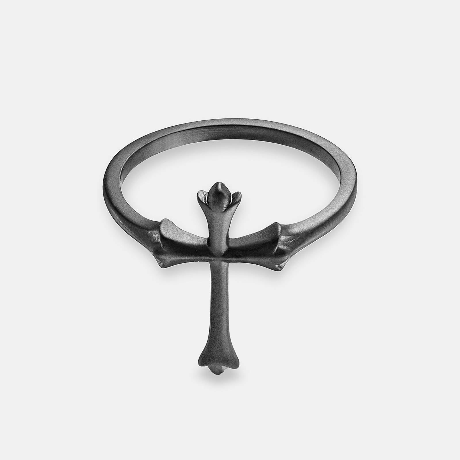 K12 - BLACK VINTAGE CROSS RING - Image 2