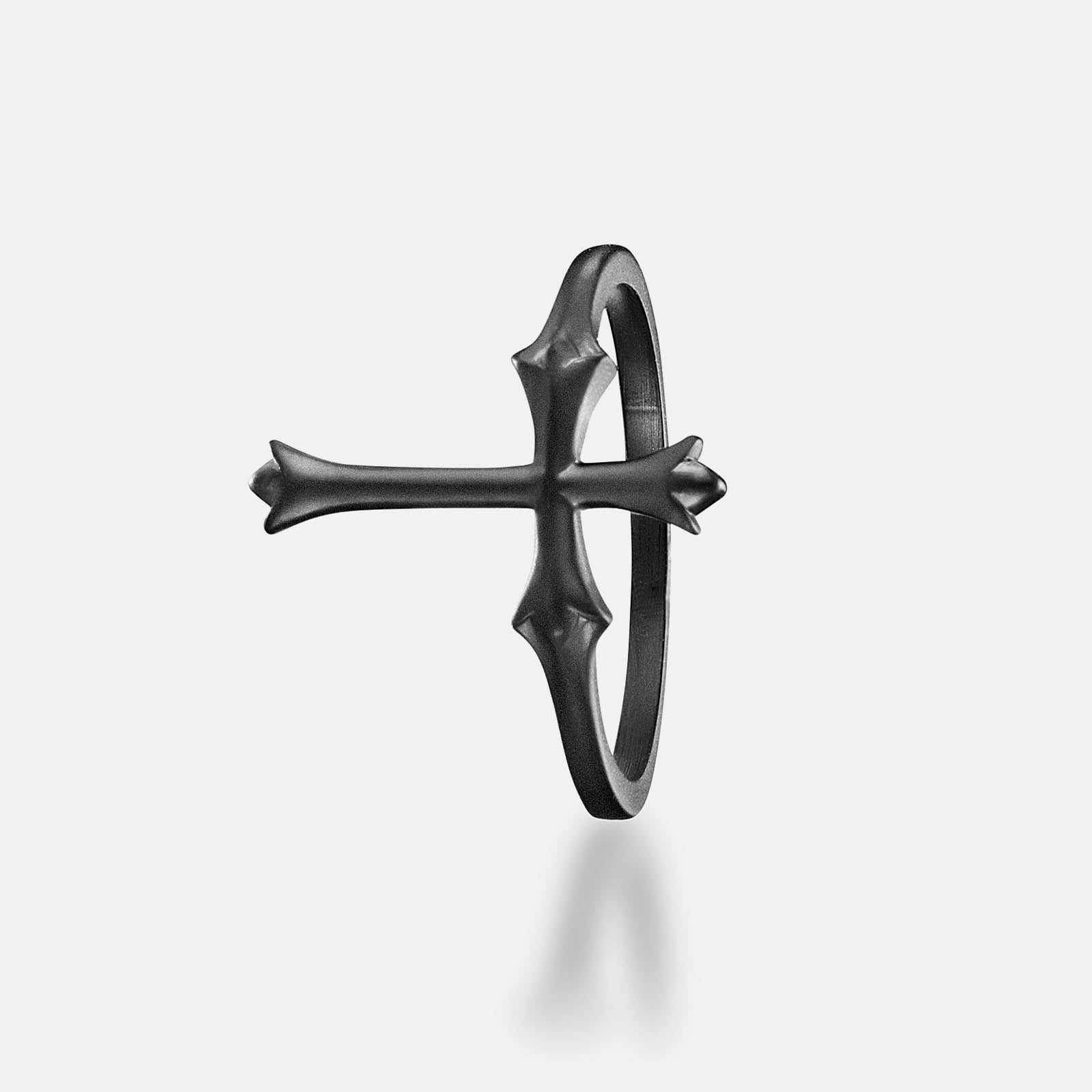 K12 - BLACK VINTAGE CROSS RING - Image 8