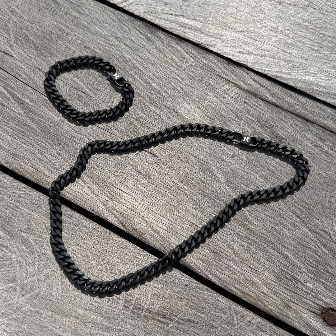 K12 - BLACK CUBAN BRACELET - 8MM - Image 3