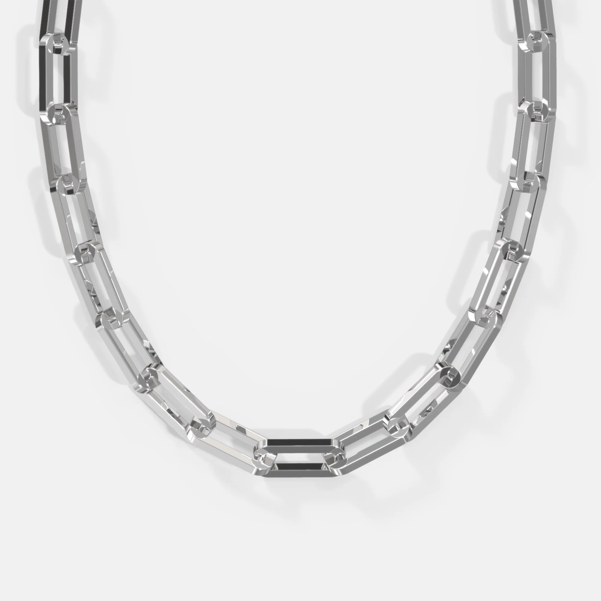 K12 - SILVER BOLD PAPERCLIP CHAIN - 9MM - Image 2