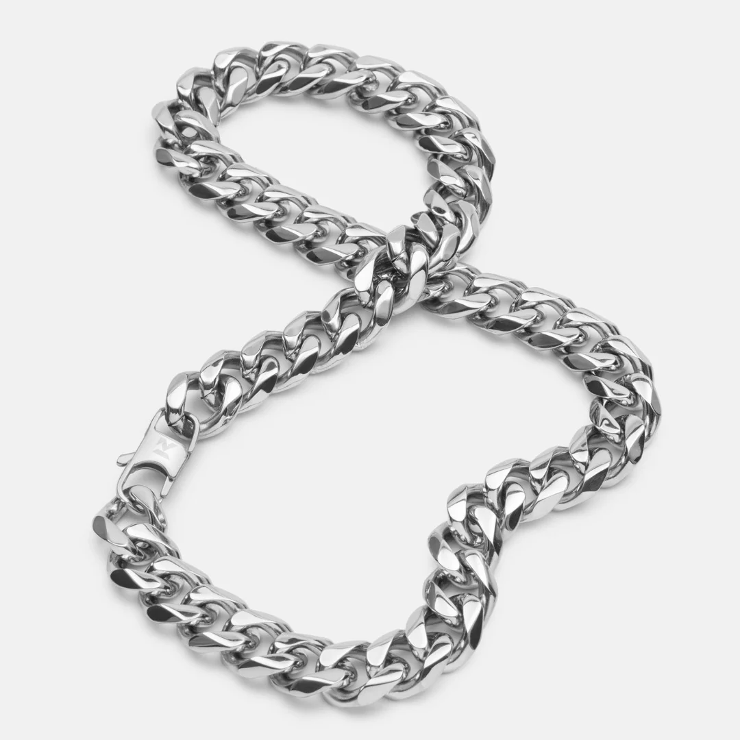 K12 - SILVER CUBAN CHAIN - 15MM - Image 2