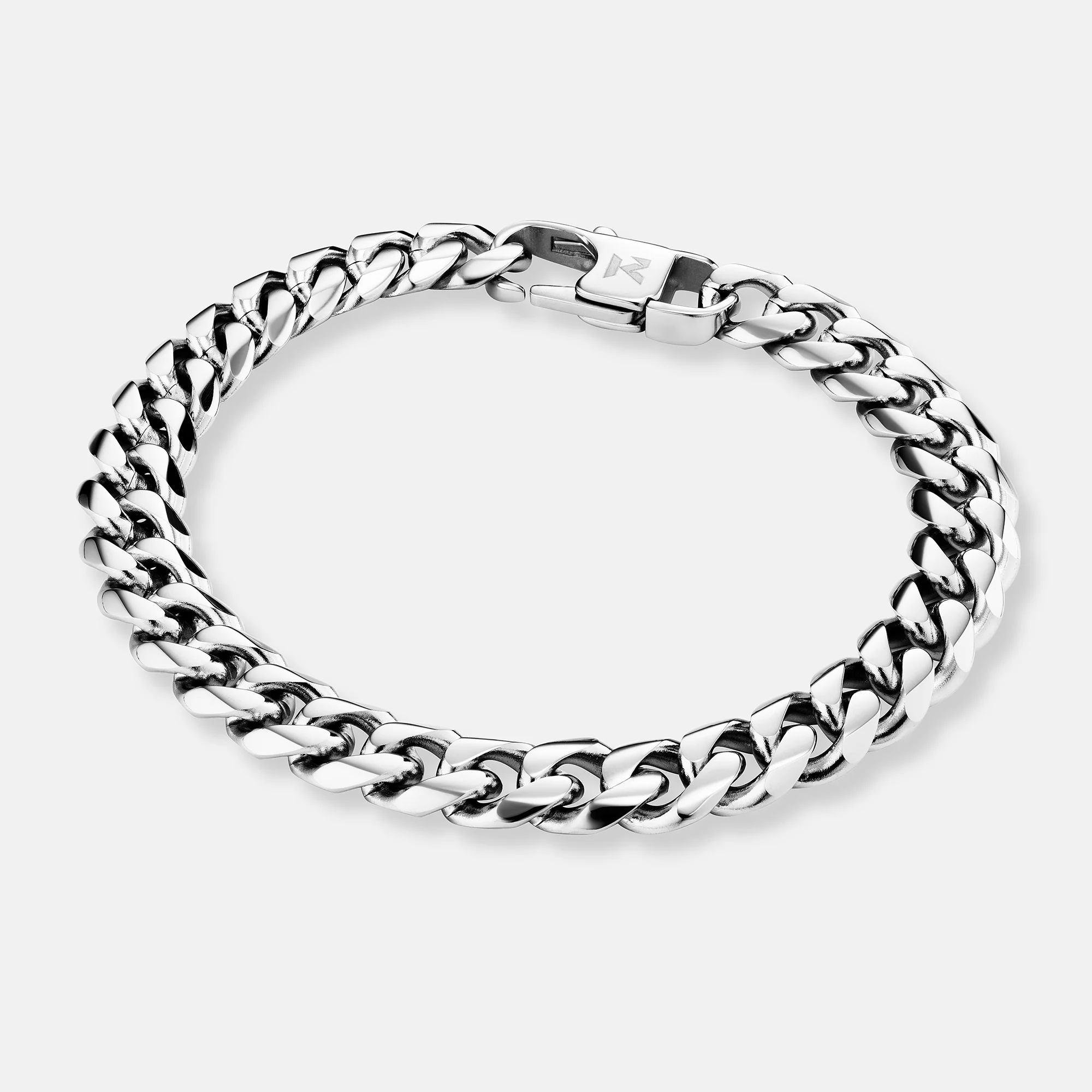 K12 - SILVER CUBAN BRACELET - 8MM - Image 2