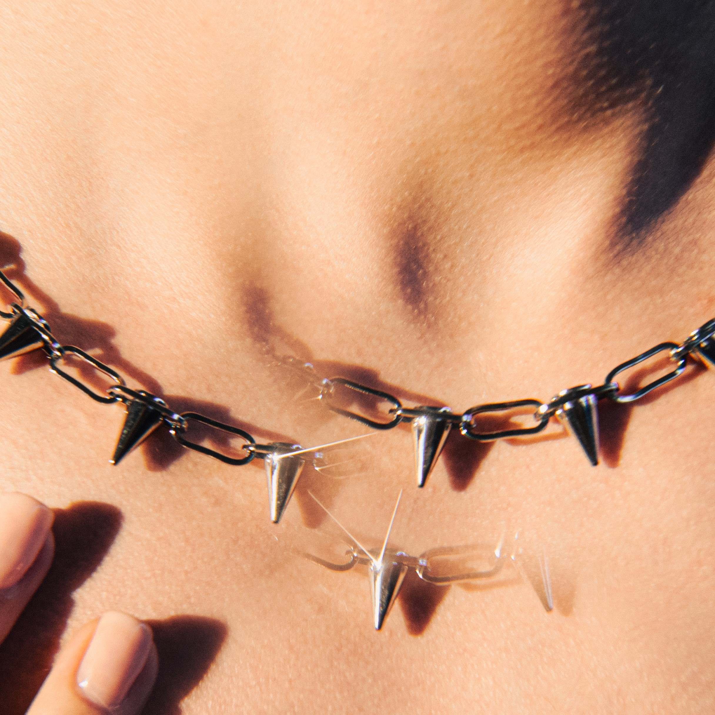 K12 - SILVER PAPERCLIP SPIKE CHAIN - 7MM - Image 2
