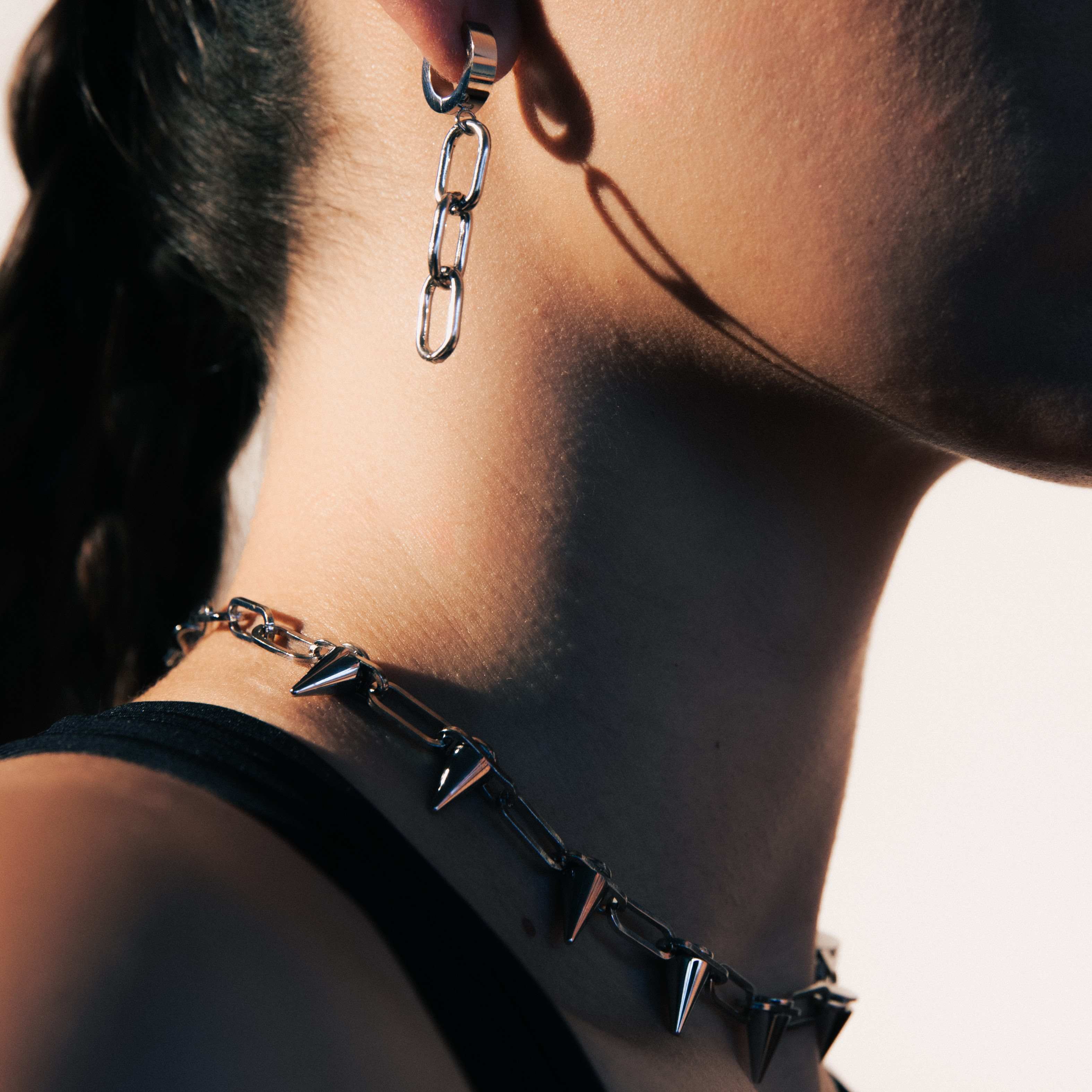 K12 - SILVER PAPERCLIP SPIKE CHAIN - 7MM - Image 4