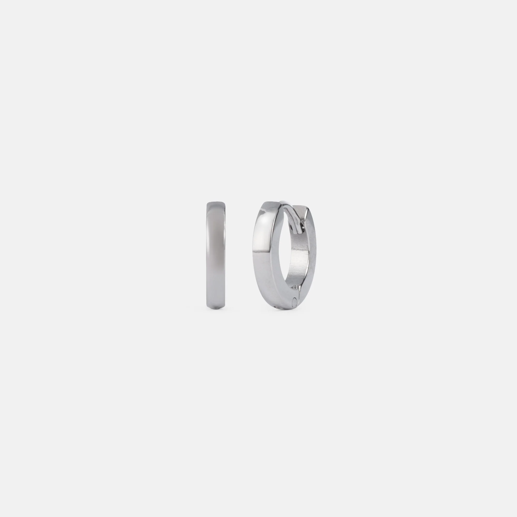 K12 - SILVER SQUARE CREOLES - 2MM