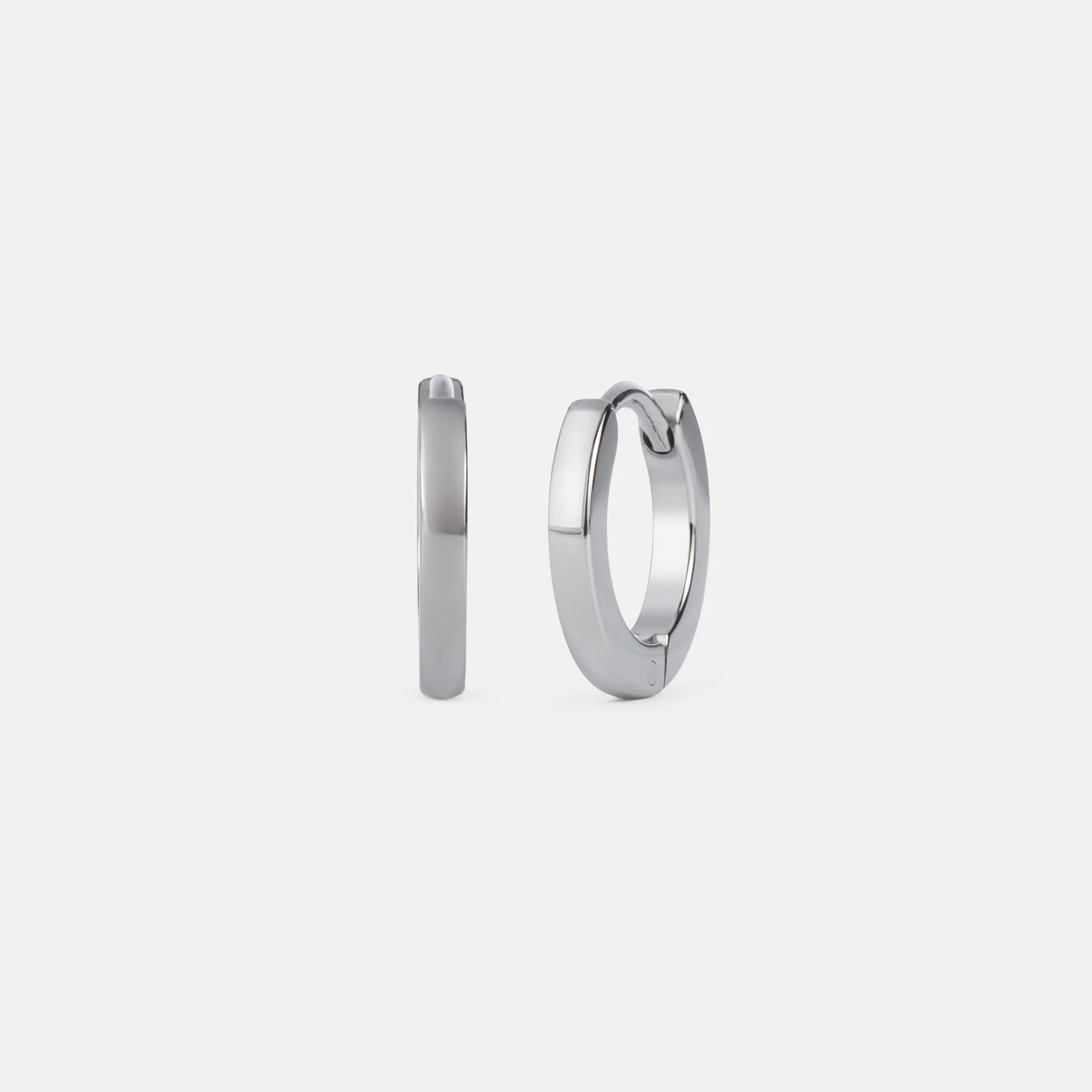 K12 - SILVER SQUARE CREOLES - 2MM - Image 2