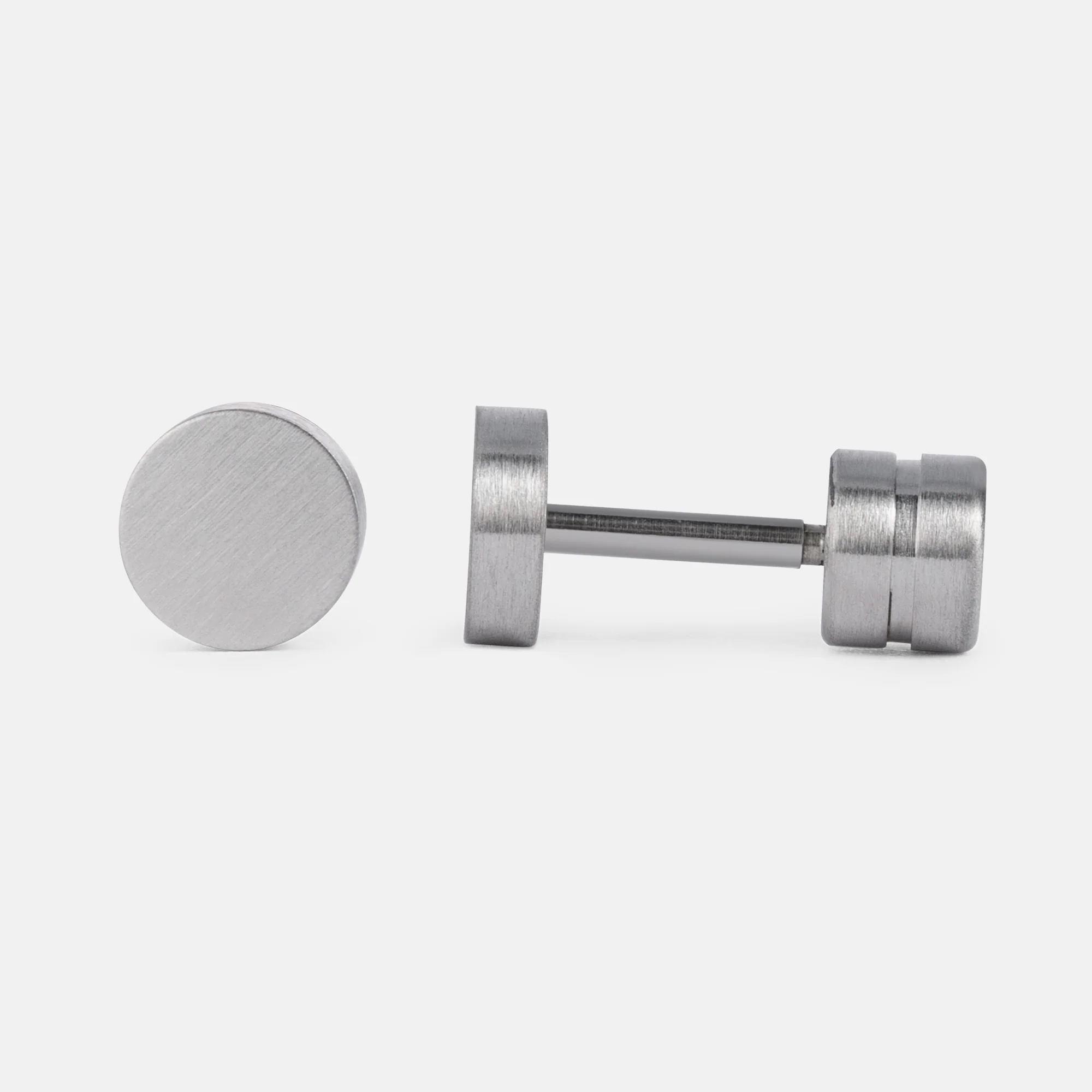 K12 - SILVER STEEL STUD EARRING - Image 2