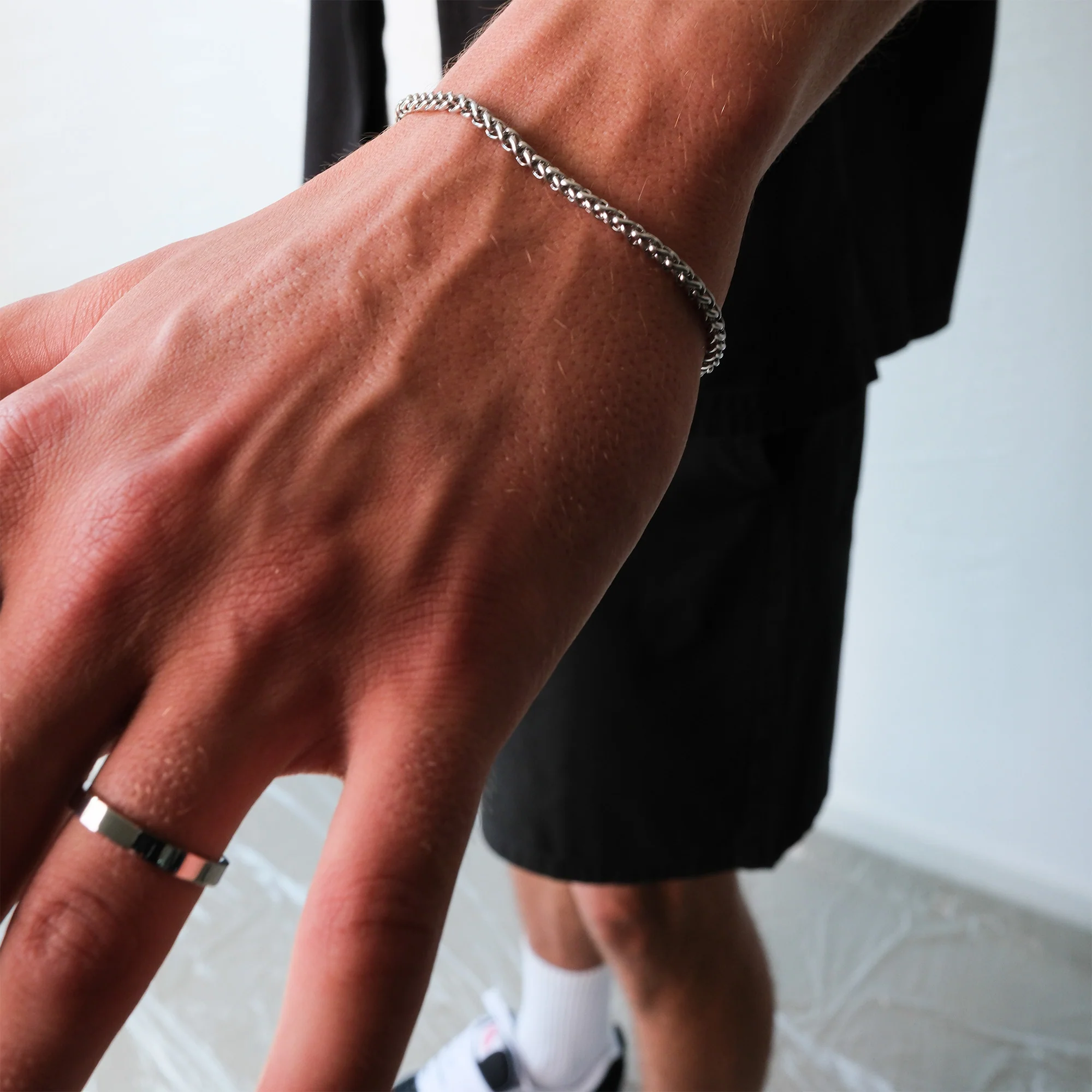 K12 - SILVER WHEAT BRACELET - 3MM - Image 4